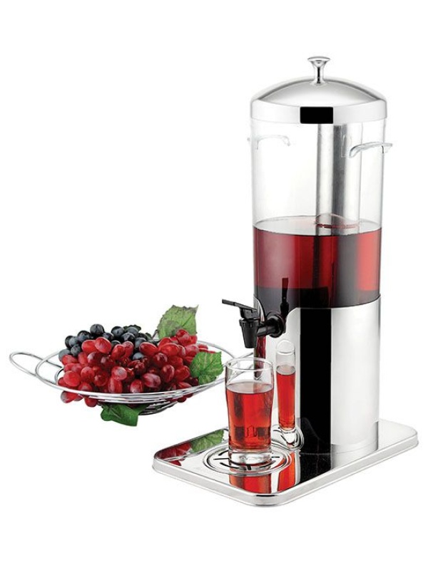 Диспенсер для холодных напитков;сталь нерж.,поликарбонат;5л;,H=51,3,L=33,B=22см;металлич.,прозр.