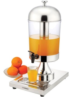 Диспенсер для холодных напитков;поликарбонат,сталь;8л;,H=55,L=36,B=26см;металлич.,прозр.