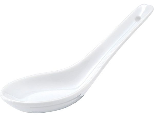 Ложка для мисосупа;фарфор;,H=55,L=155,B=135мм;белый