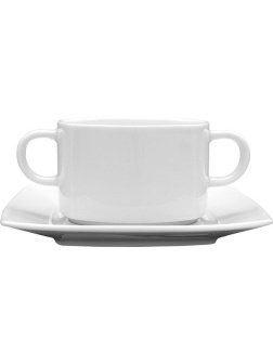 Чашка бульонная «Виктория-отель»;фарфор;320мл;D=104,H=57,L=157мм;белый