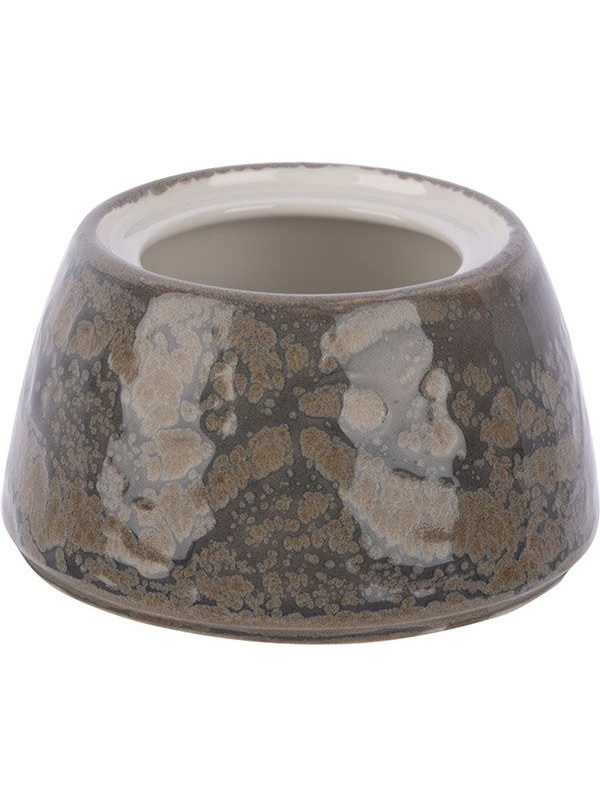 Сахарница «Революшн Гранит» с крышкой;фарфор;200мл;D=75,H=85мм;серый,коричнев.