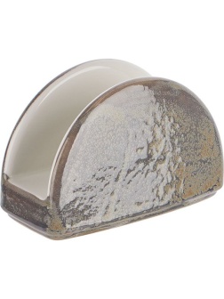 Салфетница «Революшн Гранит»;фарфор;,H=77,L=120,B=45мм;серый,коричнев.