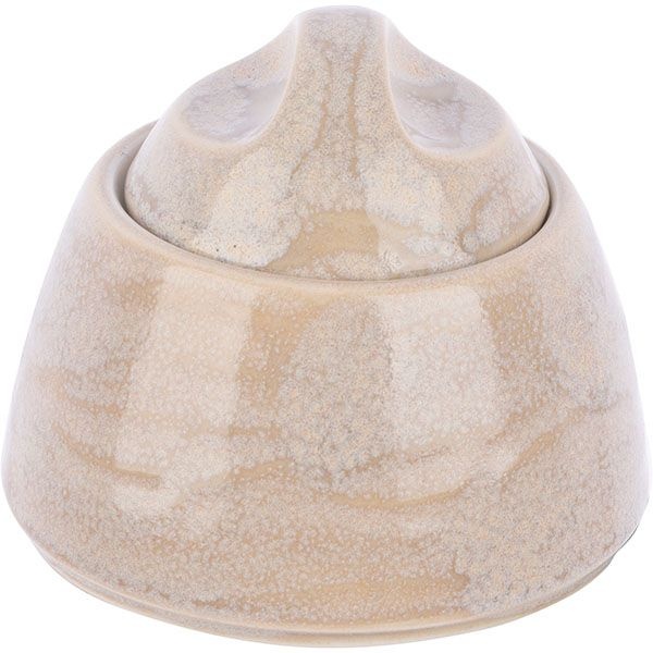 Сахарница «Революшн Сэндстоун» с крышкой;фарфор;200мл;D=75,H=85мм;бежев.