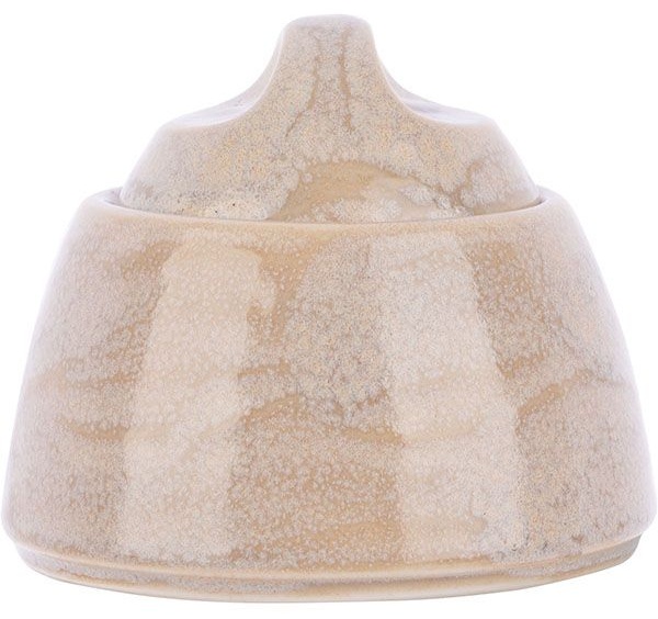 Сахарница «Революшн Сэндстоун» с крышкой;фарфор;200мл;D=75,H=85мм;бежев.