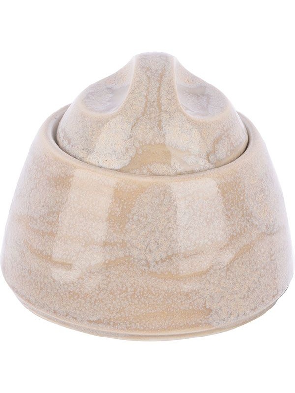 Сахарница «Революшн Сэндстоун» с крышкой;фарфор;200мл;D=75,H=85мм;бежев.