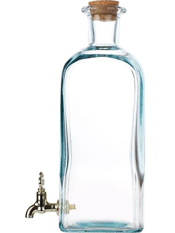 Банка-емкость с краном с пробкой;стекло;2л;,H=29,L=10,5,B=10,5см