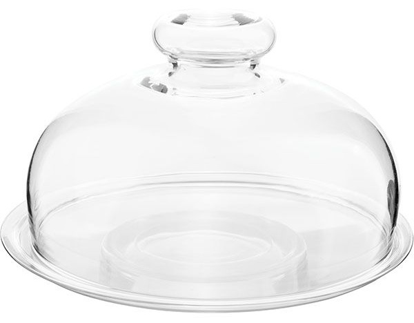 Поднос д/сыра с крыш.;стекло;D=17,5/20,H=11,5см;прозр.