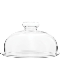 Поднос д/сыра с крыш.;стекло;D=17,5/20,H=11,5см;прозр.