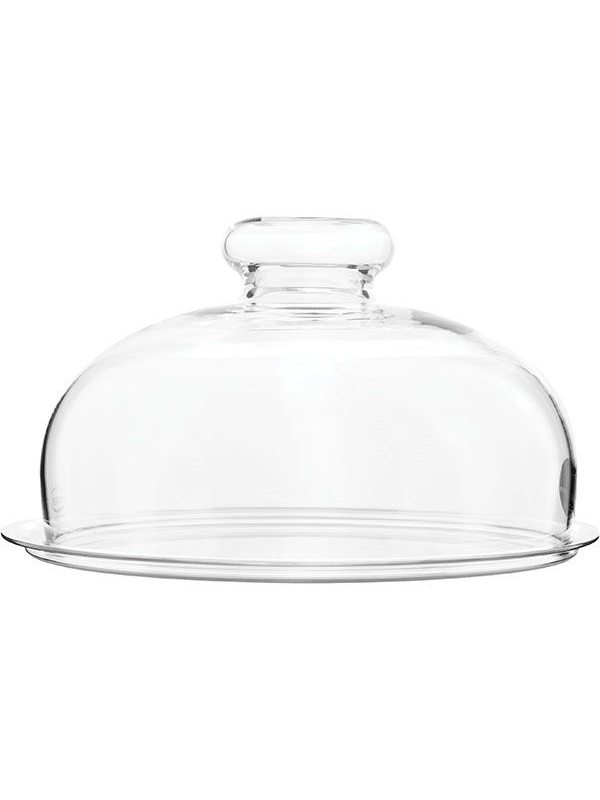 Поднос д/сыра с крыш.;стекло;D=17,5/20,H=11,5см;прозр.