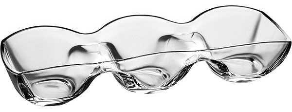 Менажница «Банкет» 3 секции прямоугольная;стекло;,H=7,L=39,B=13см;прозр.