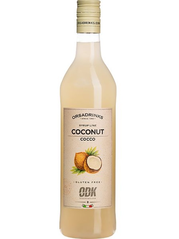 Сироп «Кокос» ODK;пластик;1л;D=8,H=32см;белый