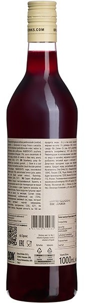 Сироп «Клубника» ODK;пластик;1л;D=8,H=32см;красный