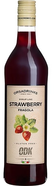 Сироп «Клубника» ODK;пластик;1л;D=8,H=32см;красный