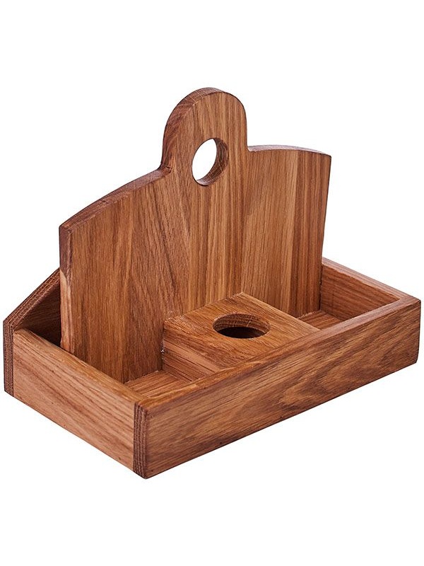 Салфетница 61*61;дуб;,H=16,L=20,B=11см;коричнев.