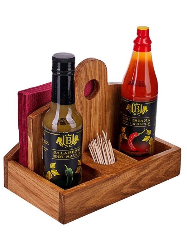 Салфетница 61*61;дуб;,H=16,L=20,B=11см;коричнев.