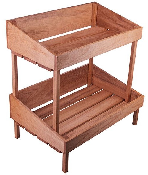 Витрина для выкладки 2 полки;бук;,H=40,L=45,B=30см