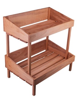 Витрина для выкладки 2 полки;бук;,H=40,L=45,B=30см