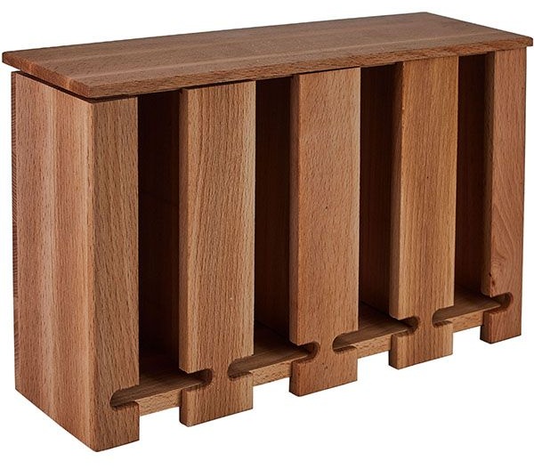 Контейнер для пакетиков чая 4 отделения;дерево;,H=95,L=300,B=190мм;коричнев.