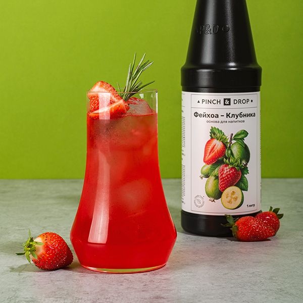 Основа для напитков «Клубника-Фейхоа» фруктовая Pinch&Drop;пластик;1л;D=8,H=26см