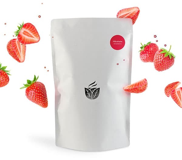 Смесь сухая для приготовления напитков «Клубника» для молочных коктейлей 500г;картон,пластик;,H=25,L