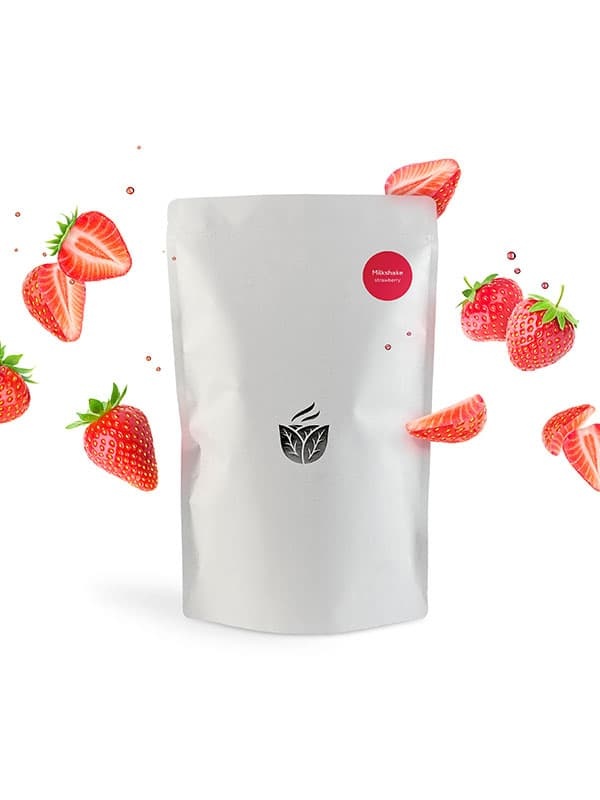 Смесь сухая для приготовления напитков «Клубника» для молочных коктейлей 500г;картон,пластик;,H=25,L