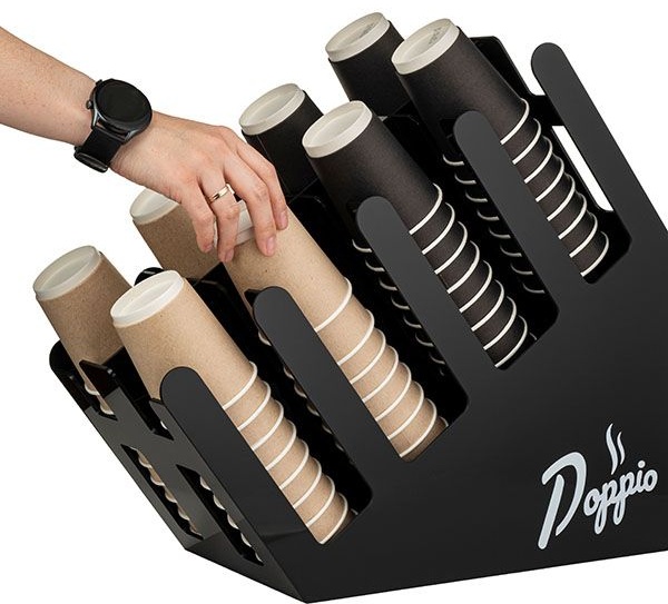 Диспенсер для стаканов 8 секций;пластик;,H=47,L=23,B=48см;черный