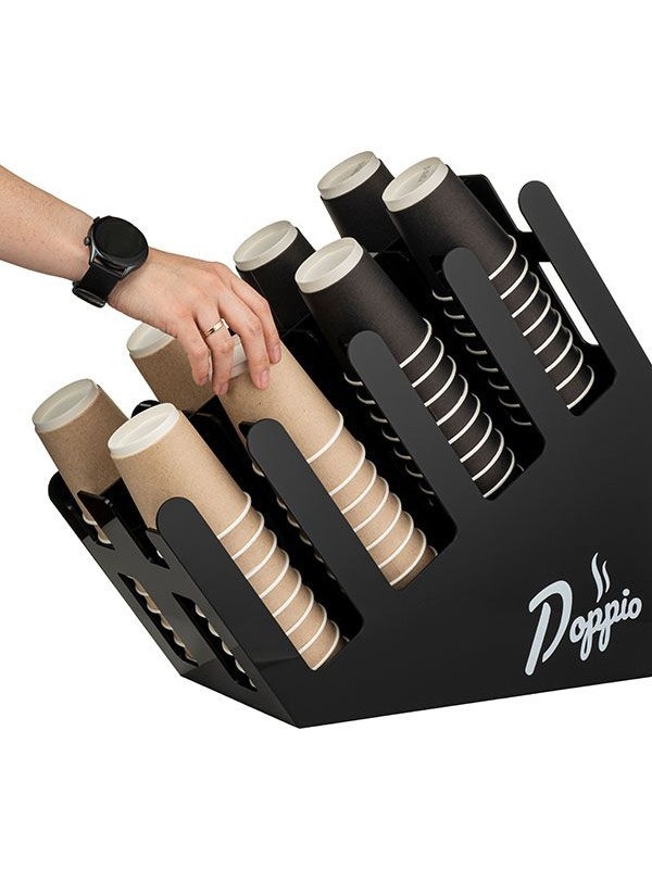 Диспенсер для стаканов 8 секций;пластик;,H=47,L=23,B=48см;черный