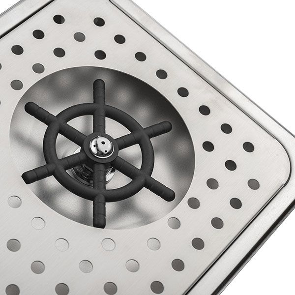 Ринзер с каплесборником, встраиваемый;сталь нерж.;,H=30,L=43,B=23см;металлич.