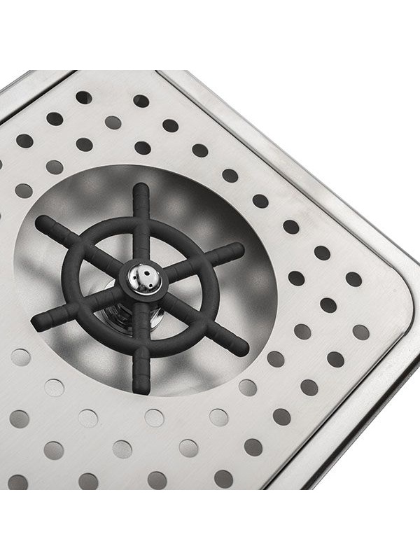 Ринзер с каплесборником, встраиваемый;сталь нерж.;,H=30,L=43,B=23см;металлич.