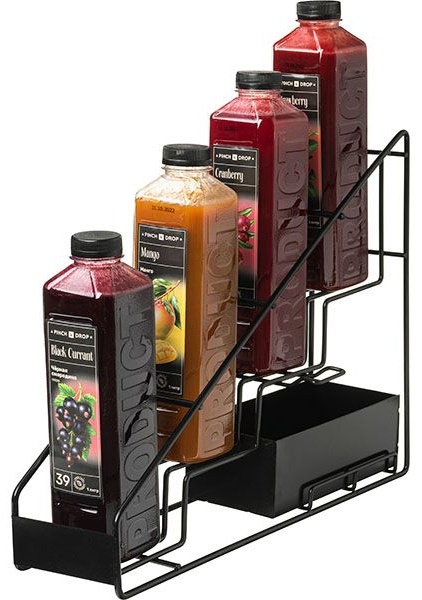 Подставка для бутылок (на 4 шт.);сталь нерж.;,H=7,L=50,B=5см;металлич.