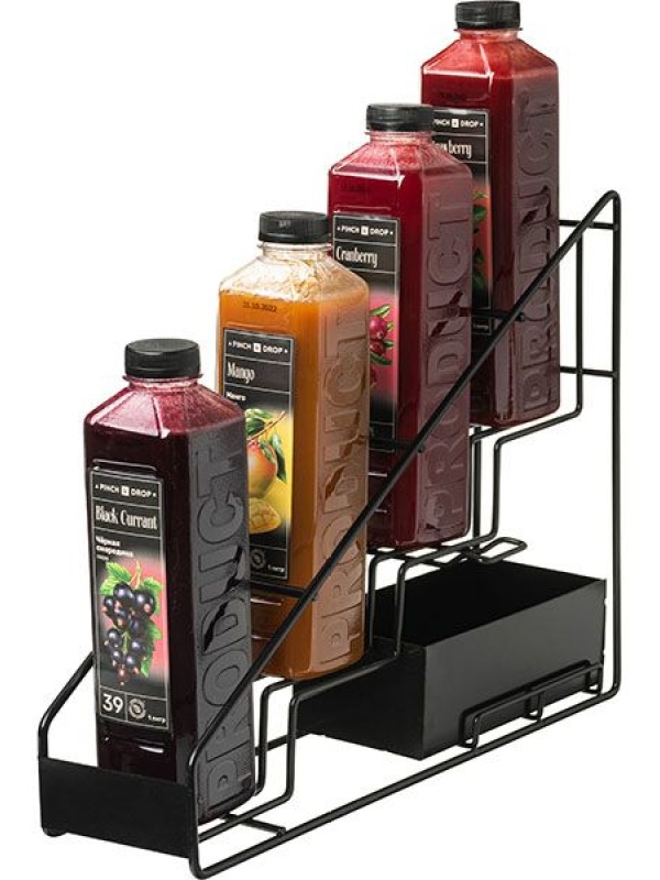 Подставка для бутылок (на 4 шт.);сталь нерж.;,H=7,L=50,B=5см;металлич.