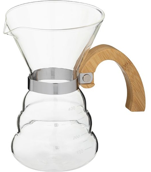 Воронка (пуровер) с сервером;стекло,сталь нерж.;400мл;D=12,H=17,5см;прозр.