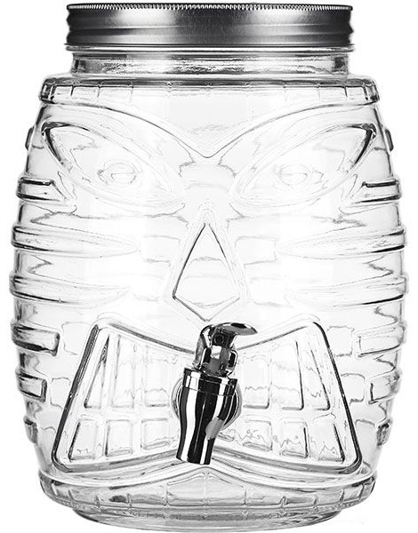 Банка-емкость с краном;стекло,пластик;5л;D=14,H=25см;прозр.