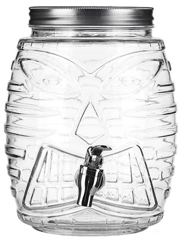 Банка-емкость с краном;стекло,пластик;5л;D=14,H=25см;прозр.