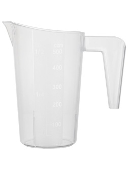 Кувшин мерный;пластик;0,5л;,H=153,L=150,B=90мм;белый