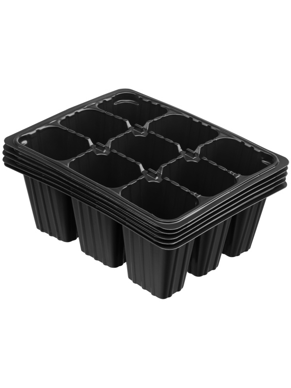 Кассета для рассады, 180 х 135 х 60 мм, 9 ячеек, полистирол, 5 шт, Россия