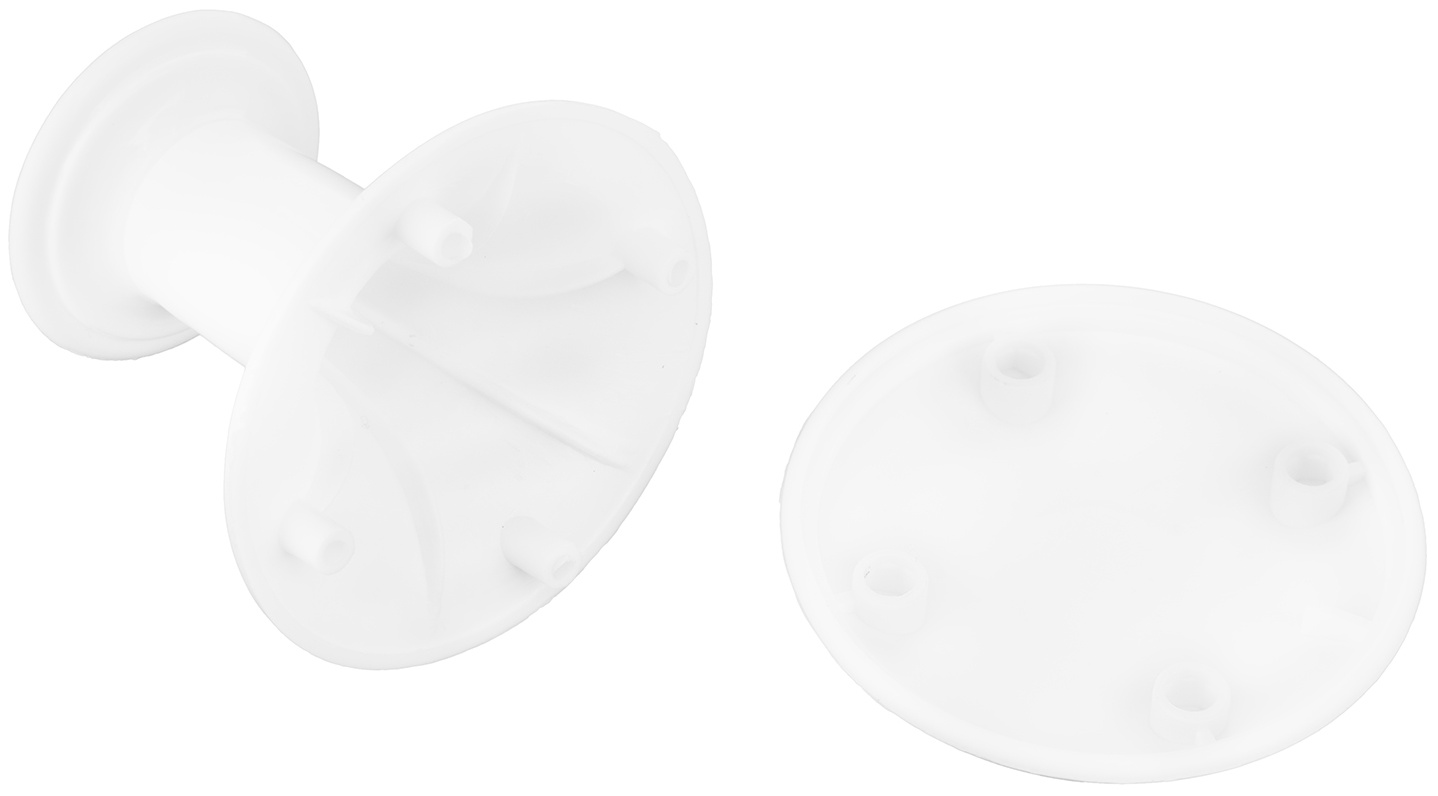 Ручка-кнопка РК1 пласт, белая, 5 шт, (Металлист) Россия