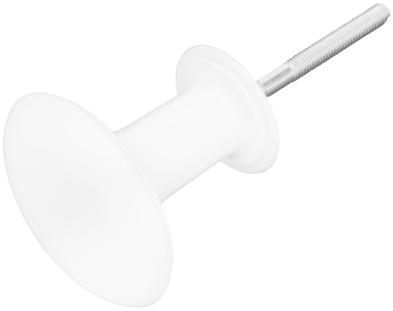 Ручка-кнопка РК1 пласт, белая, 5 шт, (Металлист) Россия