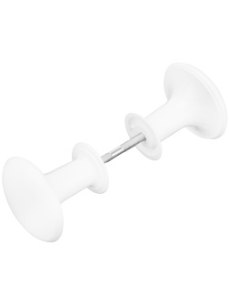 Ручка-кнопка РК1 пласт, белая, 5 шт, (Металлист) Россия