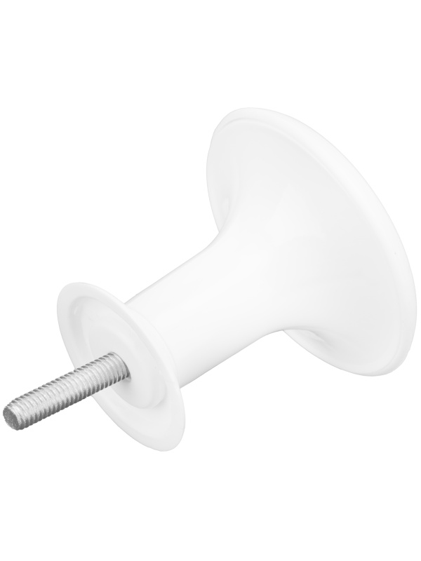 Ручка-кнопка РК1 пласт, белая, 5 шт, (Металлист) Россия