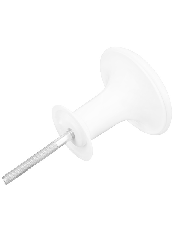 Ручка-кнопка РК1 пласт, белая, 5 шт, (Металлист) Россия