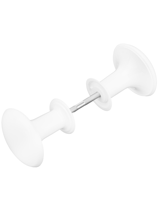 Ручка-кнопка РК1 пласт, белая, 5 шт, (Металлист) Россия