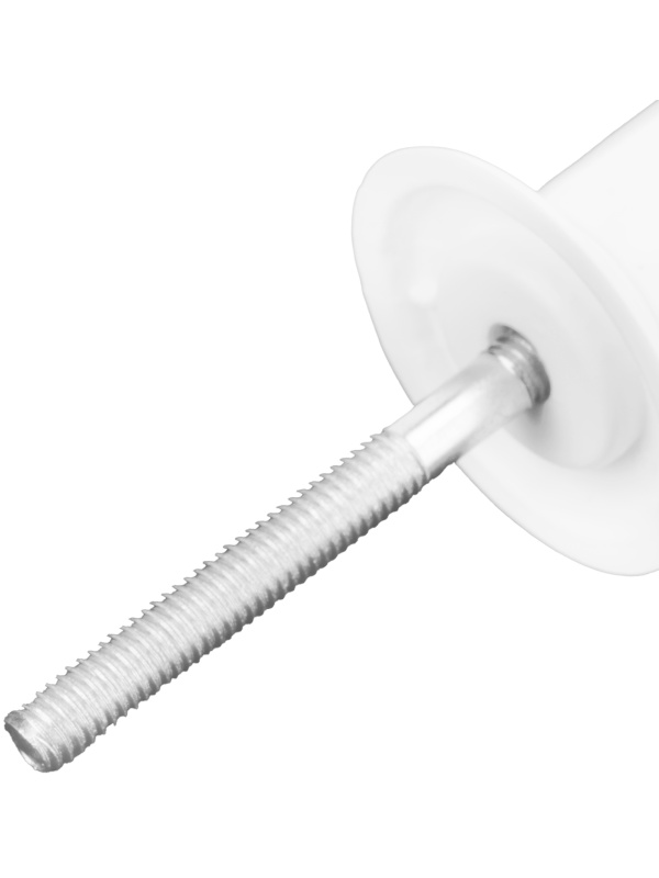 Ручка-кнопка РК1 пласт, белая, 5 шт, (Металлист) Россия