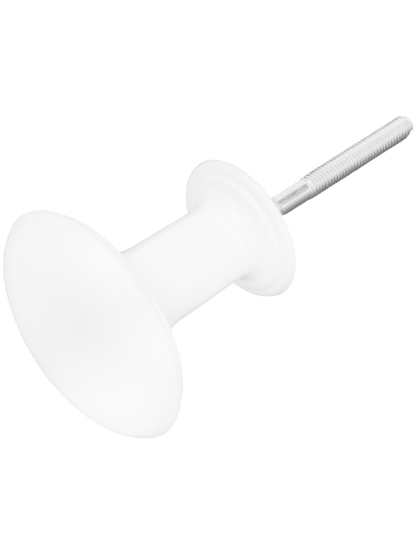 Ручка-кнопка РК1 пласт, белая, 5 шт, (Металлист) Россия