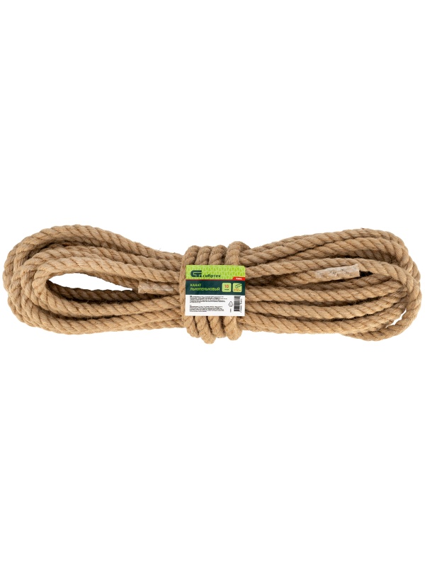 Канат льнопеньковый, D 12 мм, L 10 м Россия Сибртех