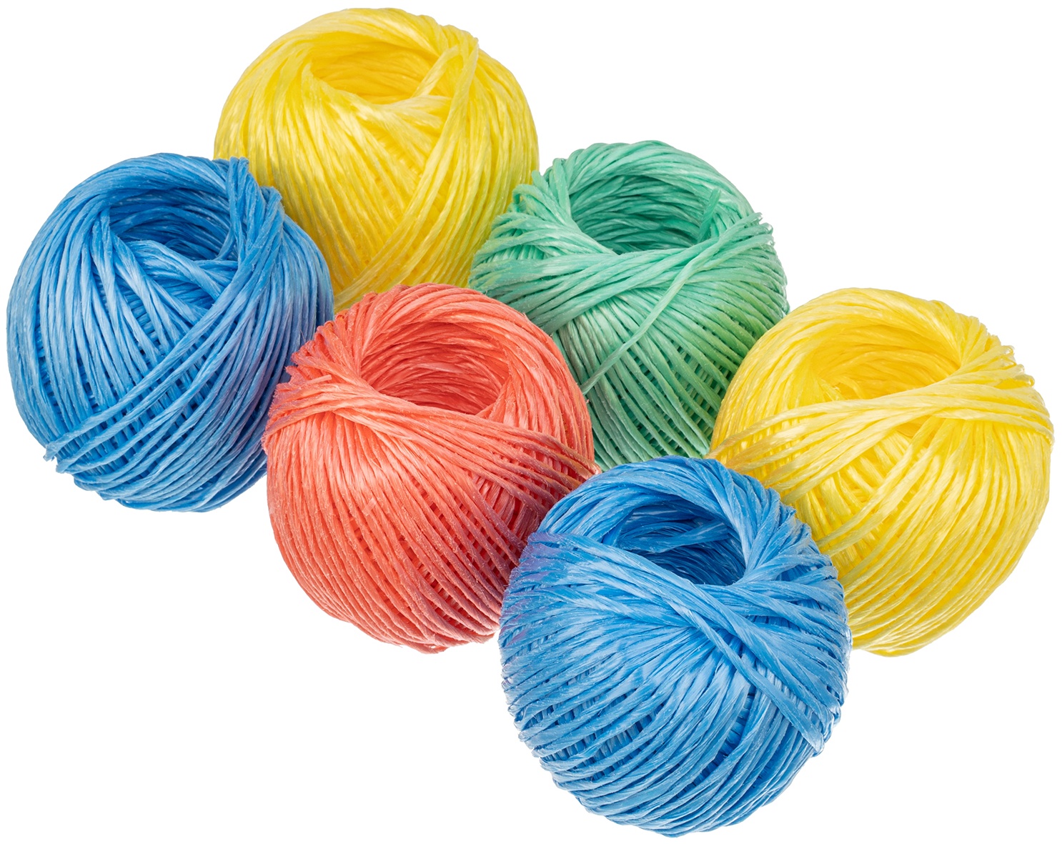 Набор шпагатов полипропиленовых, 6 шт, 2 мм, L 60 м, MIX цветов, Россия Сибртех