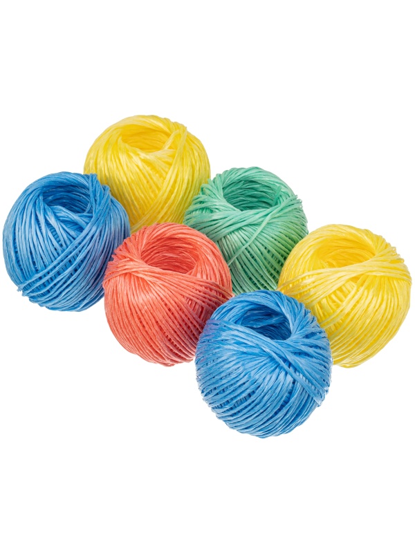 Набор шпагатов полипропиленовых, 6 шт, 2 мм, L 60 м, MIX цветов, Россия Сибртех