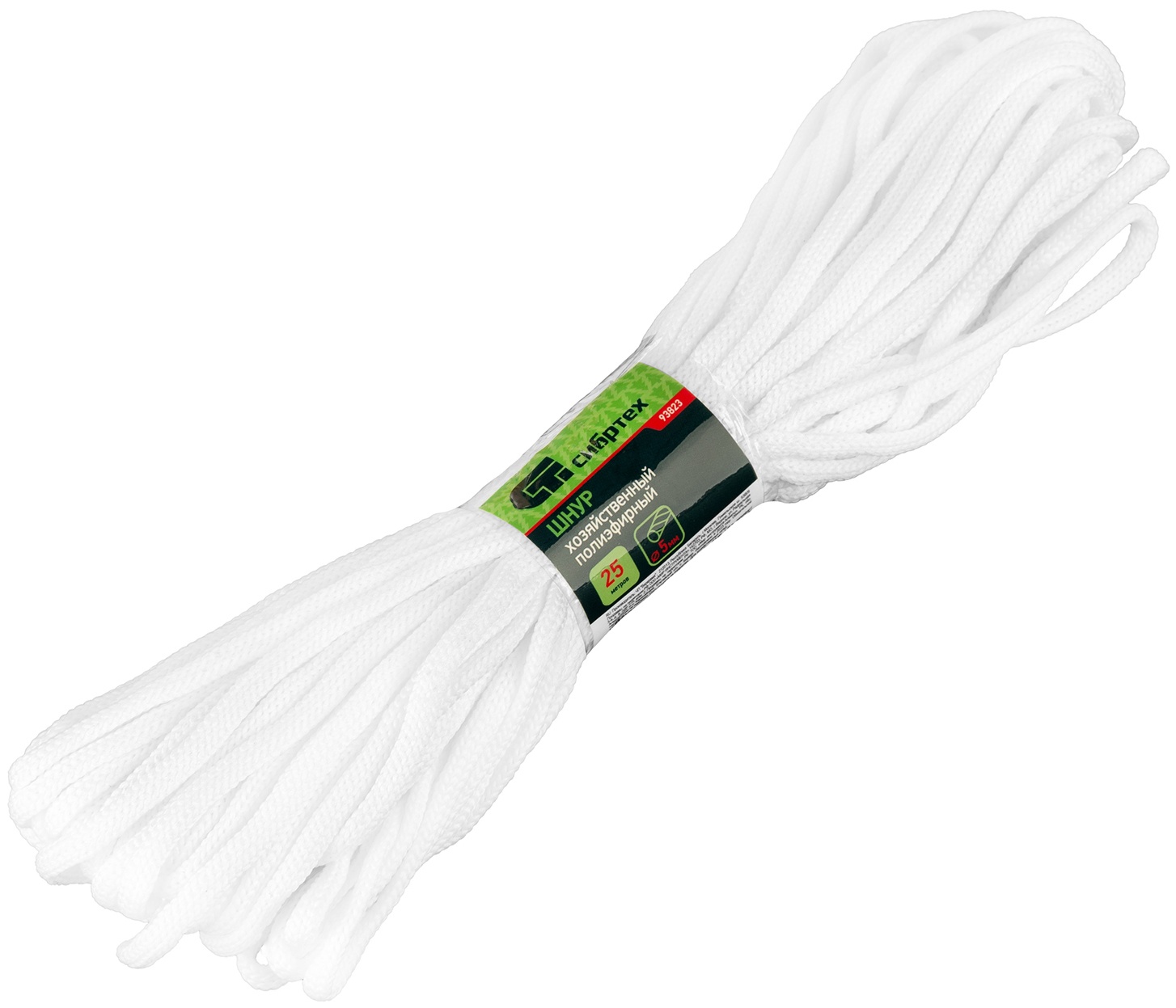 Шнур хозяйственный, D 5 мм, L 25 м, полиэфирный Россия Сибртех