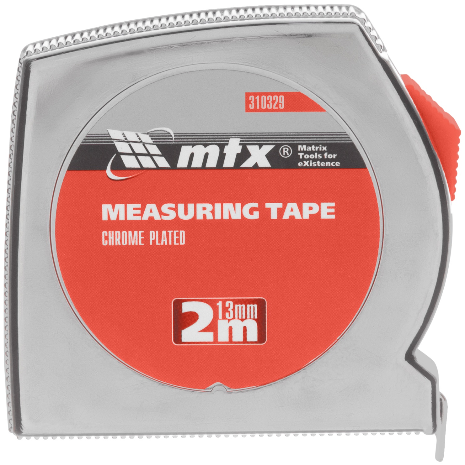 Рулетка Chrom, 2 м x 13 мм, хромированный корпус MTX