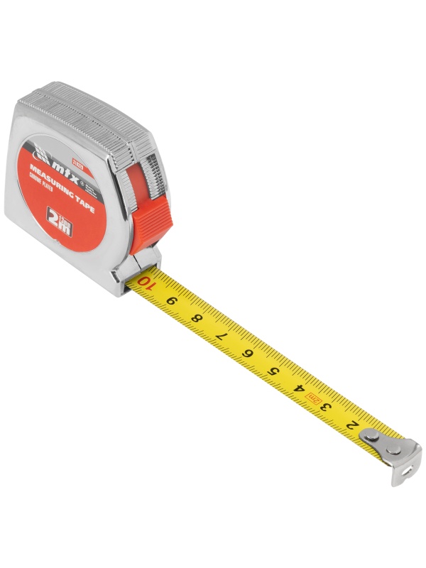 Рулетка Chrom, 2 м x 13 мм, хромированный корпус MTX